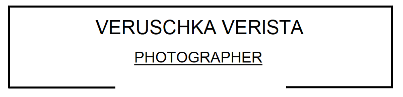Veruschka Verista Photographer